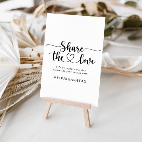 Minimalist Calligraphy Share the Love Hashtag Sign