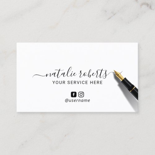 Minimalist Calligraphy Signature Social Media Business Card