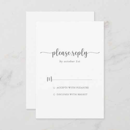 Minimalist Calligraphy Silver RSVP