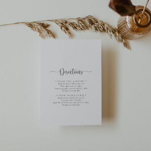 Minimalist Calligraphy Silver Wedding Directions   Enclosure Card