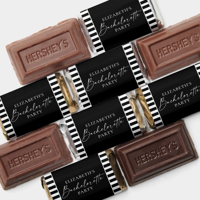 Minimalist Calligraphy Stripes Bachelorette Party Hershey's Miniatures (Assorted)