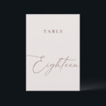Minimalist Calligraphy Table Eighteen Table Number<br><div class="desc">Help your guests find their way with these double sided table number cards. The neutral design features a minimalist card decorated with romantic and elegant typography. Designed to coordinate with for the «ETHEREAL» Wedding Invitation Collection. Other table numbers in the collection are sold separately. View the collection link on this...</div>
