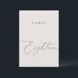 Minimalist Calligraphy Table Eighteen Table Number<br><div class="desc">Help your guests find their way with these double sided table number cards. The neutral design features a minimalist card decorated with romantic and elegant typography. Designed to coordinate with for the «ETHEREAL» Wedding Invitation Collection. Other table numbers in the collection are sold separately. View the collection link on this...</div>