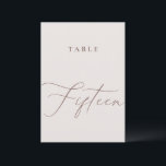 Minimalist Calligraphy Table Fifteen Table Number<br><div class="desc">Help your guests find their way with these double sided table number cards. The neutral design features a minimalist card decorated with romantic and elegant typography. Designed to coordinate with for the «ETHEREAL» Wedding Invitation Collection. Other table numbers in the collection are sold separately. View the collection link on this...</div>