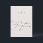 Minimalist Calligraphy Table Fifteen Table Number<br><div class="desc">Help your guests find their way with these double sided table number cards. The neutral design features a minimalist card decorated with romantic and elegant typography. Designed to coordinate with for the «ETHEREAL» Wedding Invitation Collection. Other table numbers in the collection are sold separately. View the collection link on this...</div>