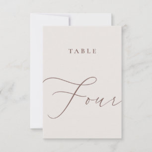 Minimalist Calligraphy Table Four Table Number