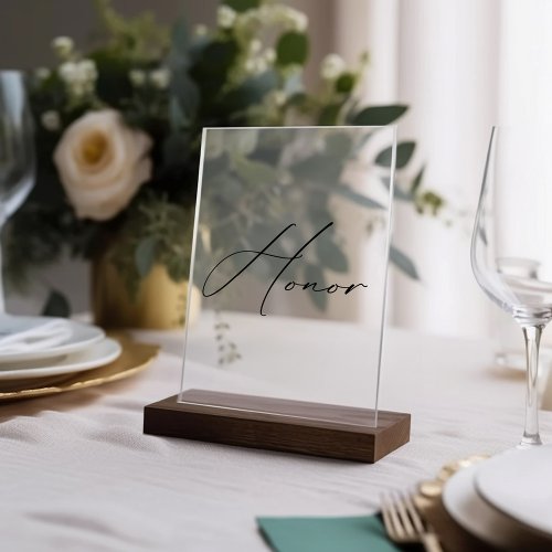 Minimalist Calligraphy Table Honor Number Window Cling