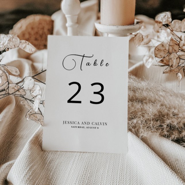Minimalist Calligraphy Table Number (Creator Uploaded)