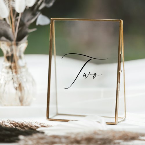 Minimalist Calligraphy Table Number Window Cling