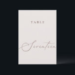 Minimalist Calligraphy Table Seventeen TableNumber Invitation<br><div class="desc">Help your guests find their way with these double sided table number cards. The neutral design features a minimalist card decorated with romantic and elegant typography. Designed to coordinate with for the «ETHEREAL» Wedding Invitation Collection. Other table numbers in the collection are sold separately. View the collection link on this...</div>