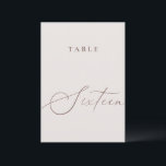 Minimalist Calligraphy Table Sixteen Table Number<br><div class="desc">Help your guests find their way with these double sided table number cards. The neutral design features a minimalist card decorated with romantic and elegant typography. Designed to coordinate with for the «ETHEREAL» Wedding Invitation Collection. Other table numbers in the collection are sold separately. View the collection link on this...</div>