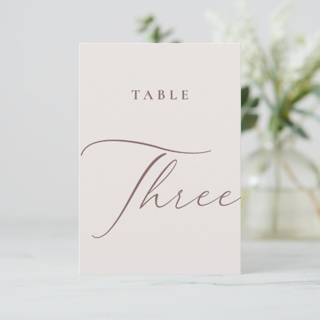 Minimalist Calligraphy Table Three Table Number (Standing Front)