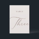 Minimalist Calligraphy Table Three Table Number<br><div class="desc">Help your guests find their way with these double sided table number cards. The neutral design features a minimalist card decorated with romantic and elegant typography. Designed to coordinate with for the «ETHEREAL» Wedding Invitation Collection. Other table numbers in the collection are sold separately. View the collection link on this...</div>