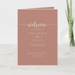 Minimalist Calligraphy Terracotta Folded Wedding  Program<br><div class="desc">This minimalist calligraphy terracotta folded wedding program is perfect for a rustic wedding. The simple and elegant design features classic and fancy script typography. 

Include a quote or short message,  order of service,  wedding party and thank you message.</div>