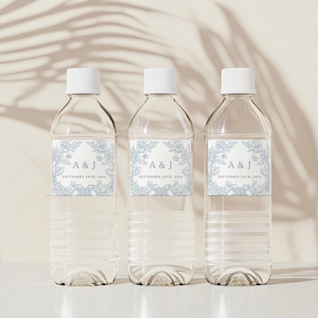 Minimalist Calligraphy Terracotta Wedding Favors Water Bottle Label (Creator Uploaded)