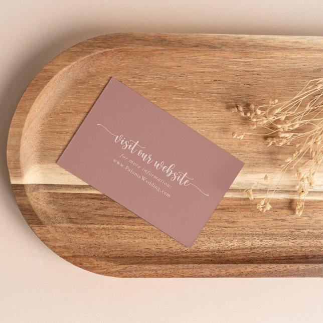Minimalist Calligraphy Terracotta Wedding Website  Enclosure Card (Creator Uploaded)