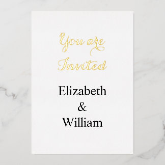 Minimalist calligraphy text  invitation foil invitation