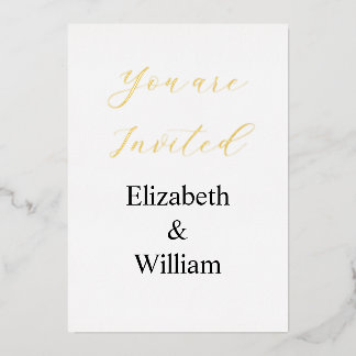 Minimalist calligraphy text  invitation foil invitation