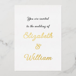 Minimalist calligraphy text  invitation foil invitation