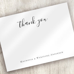 Minimalist Calligraphy Thank You Note Card