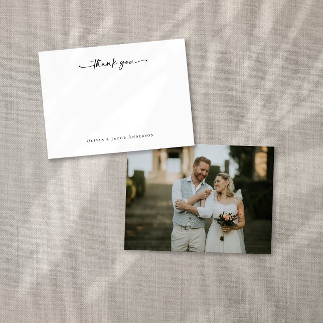 Minimalist Calligraphy Thank You Note Card (Creator Uploaded)