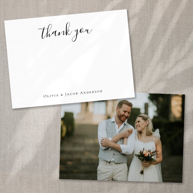 Minimalist Calligraphy Thank You Note Card (Creator Uploaded)