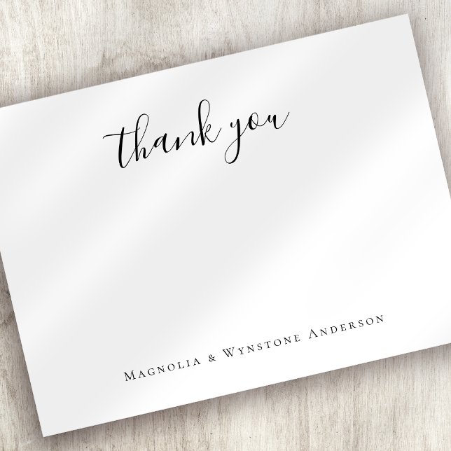 Minimalist Calligraphy Thank You Note Card (Creator Uploaded)