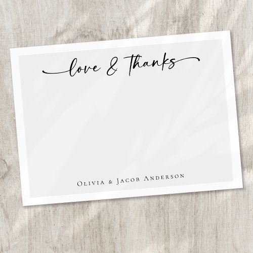 Minimalist Calligraphy Thank You Note Card
