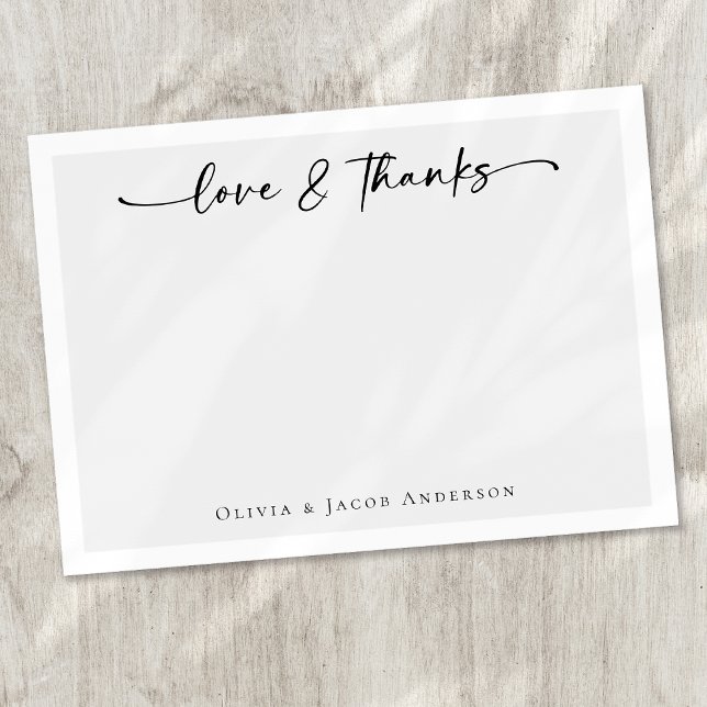 Minimalist Calligraphy Thank You Note Card (Creator Uploaded)