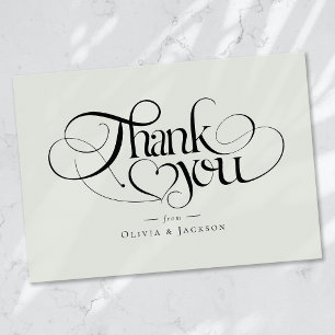 Minimalist Calligraphy Thank You Note Card