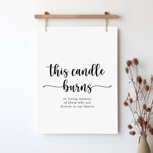 Minimalist Calligraphy This Candle Burns Sign