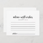 Minimalist Calligraphy Wedding Advice Card<br><div class="desc">This minimalist calligraphy wedding advice card is perfect for a modern wedding. The simple and elegant design features classic and fancy script typography in black and white.These cards are perfect for a wedding, bridal shower, baby shower, graduation party & more. Personalize the cards with the names of the bride and...</div>