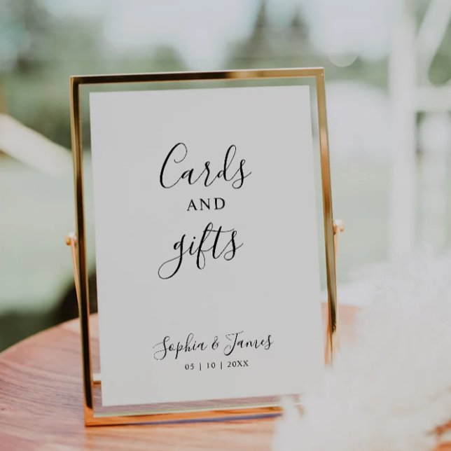 Minimalist Calligraphy Wedding Cards & Gifts Sign (Minimalist Calligraphy Wedding Cards & Gifts Sign)