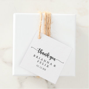 Minimalist Calligraphy Wedding Favor Tags