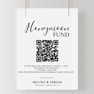 Minimalist Calligraphy Wedding Honeymoon Fund Poster