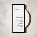 Minimalist Calligraphy Wedding Menu Card<br><div class="desc">Elegant calligraphy black and white wedding flat menu card.</div>