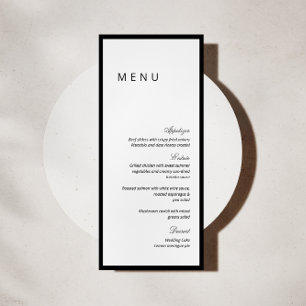 Minimalist Calligraphy Wedding Menu Card