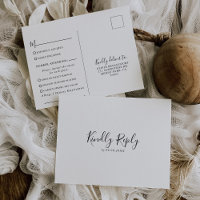 Minimalist Calligraphy Wedding Menu Choice Reply