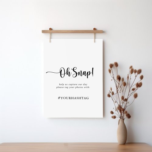 Minimalist Calligraphy Wedding Oh Snap Sign