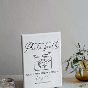 Minimalist Calligraphy Wedding Photo Booth Sign