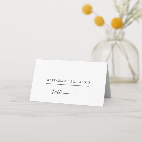 Minimalist Calligraphy Wedding Place Card