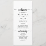 Minimalist Calligraphy Wedding Program<br><div class="desc">This minimalist calligraphy wedding program is perfect for a rustic wedding. The simple and elegant design features classic and fancy script typography in black and white.</div>