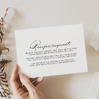 Minimalist Calligraphy Wedding Recipe Request 