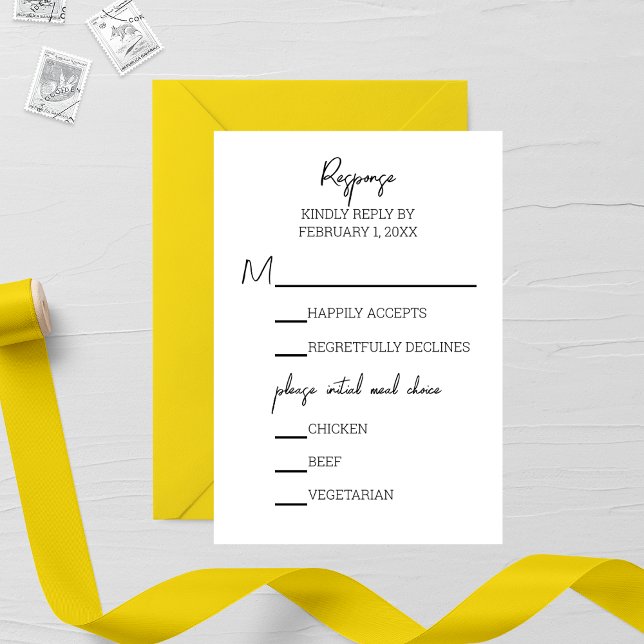 Minimalist Calligraphy Wedding RSVP Card (Creator Uploaded)
