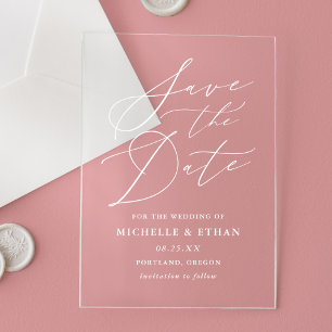 Minimalist Calligraphy Wedding Save the Date
