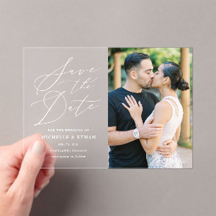 Minimalist Calligraphy Wedding Save the Date
