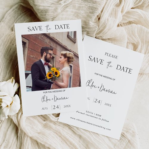 Minimalist Calligraphy Wedding Save The Date Card