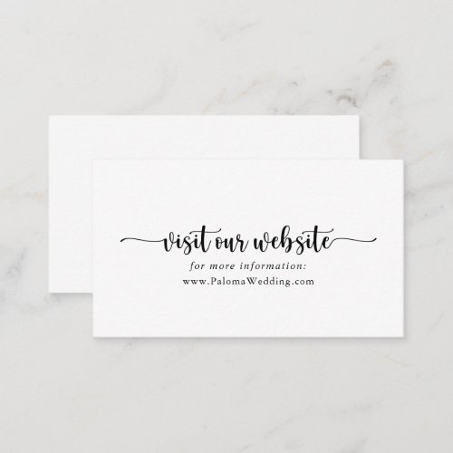 Minimalist Calligraphy Wedding Website  Enclosure Card