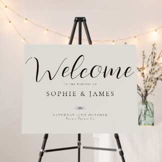 Minimalist Calligraphy Wedding Welcome  Foam Board
