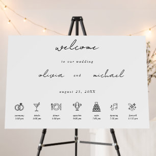 Minimalist Calligraphy Wedding Welcome Foam Boards